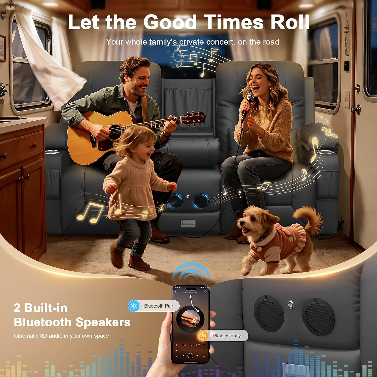 Thumbnail 5 de MOSGAT 166-MO-RC Power Reclining Loveseat with USB Ports and Cup Holders
