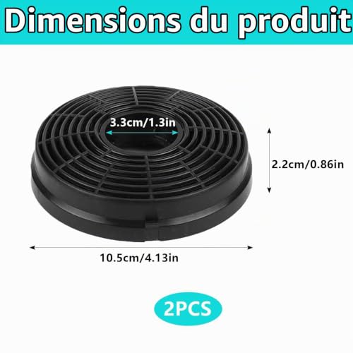Thumbnail 1 de GVSS filtres à charbon actif pour hotte, lot de 2, 105 x 22 mm