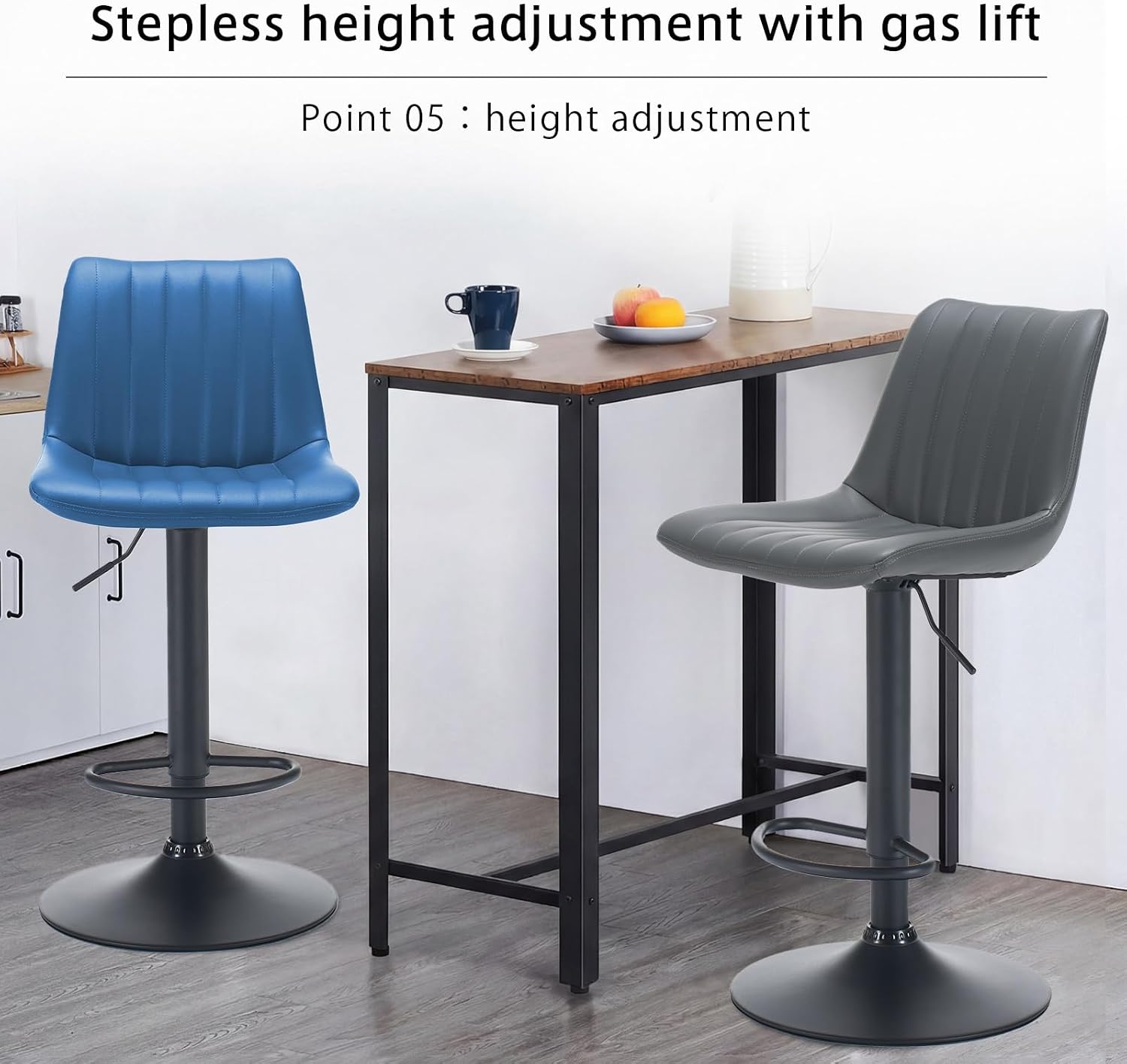 Detalle 2 de PINIQUE Adjustable Bar Stools Set of 4