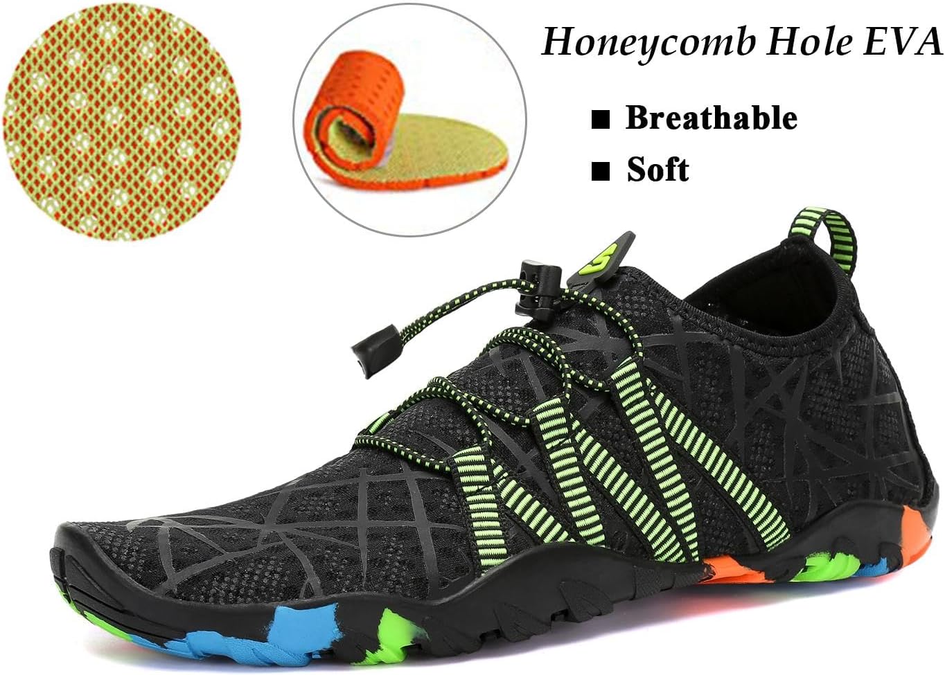 Detalle de SAGUARO Badeschuhe für Herren und Damen – Schnelltrocknend, drainierend, Gr 35–48
