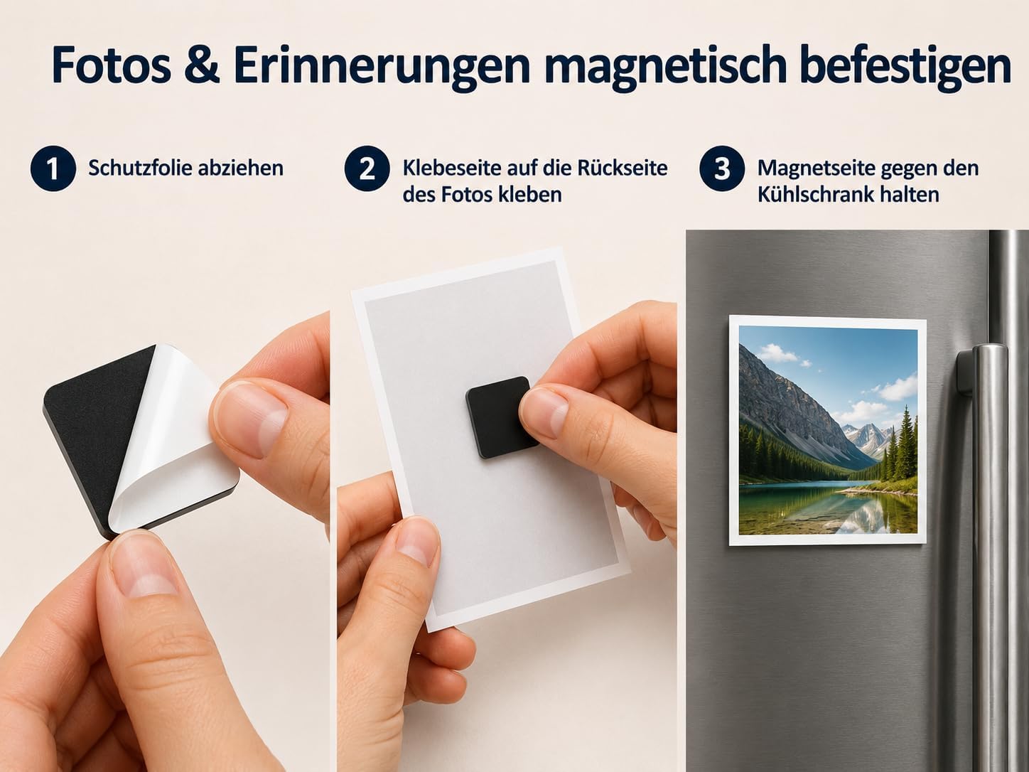 Detalle de MYMIND Magnetplättchen selbstklebend mit 3M Kleber – Flache, starke Magnetstreifen zum Kleben