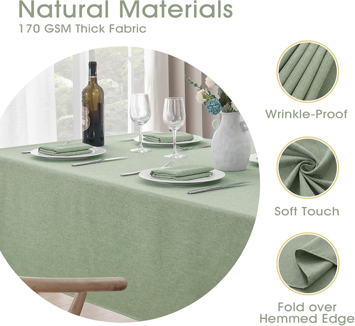 Detalle de Veblandy Tablecloth 60 x 120 Inch 🍽