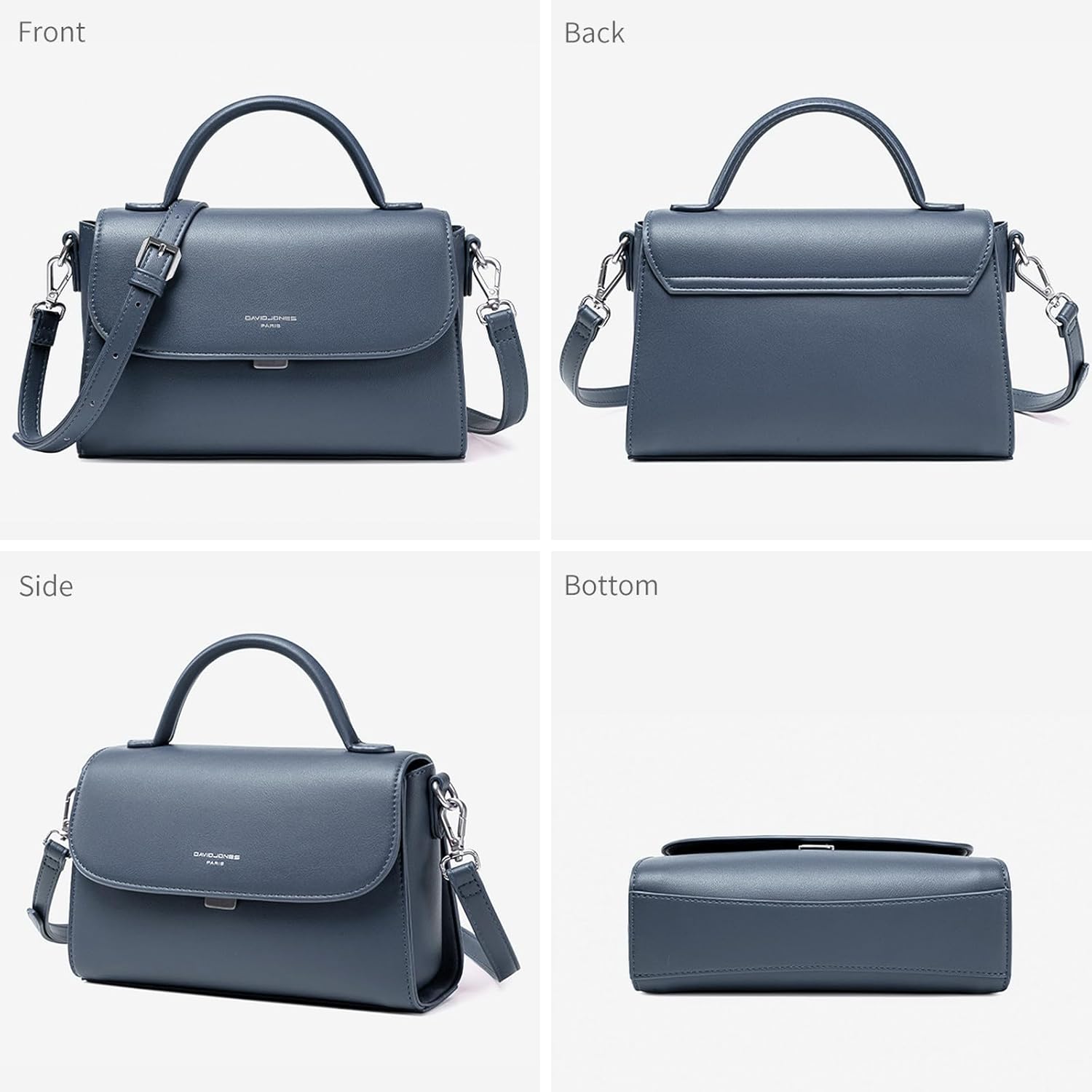 Thumbnail 3 de David Jones sac bandoulière femme forme cartable bleu à rabat (taille moyenne)