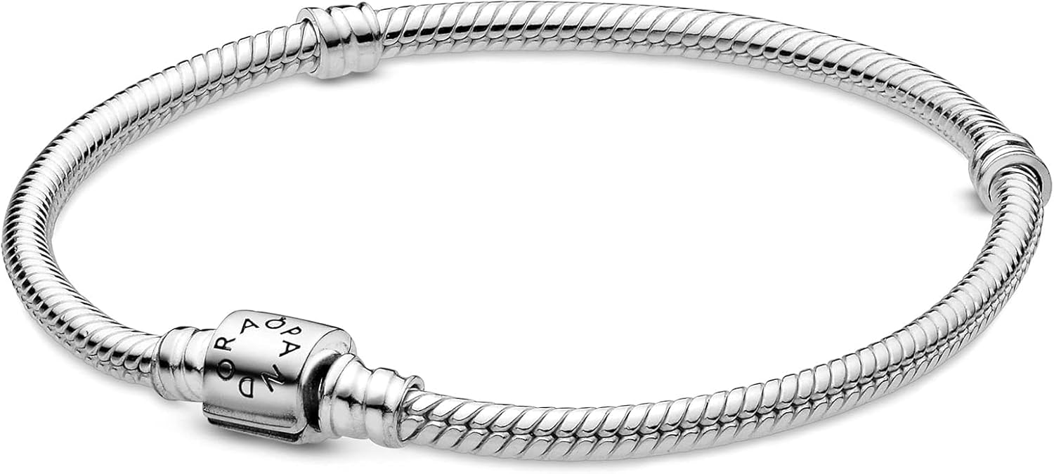 Detalle de Pandora Schlangen-Gliederarmband mit Zylinder-Verschluss in Sterling-Silber – ikonisches Basisstück mit Geschichte