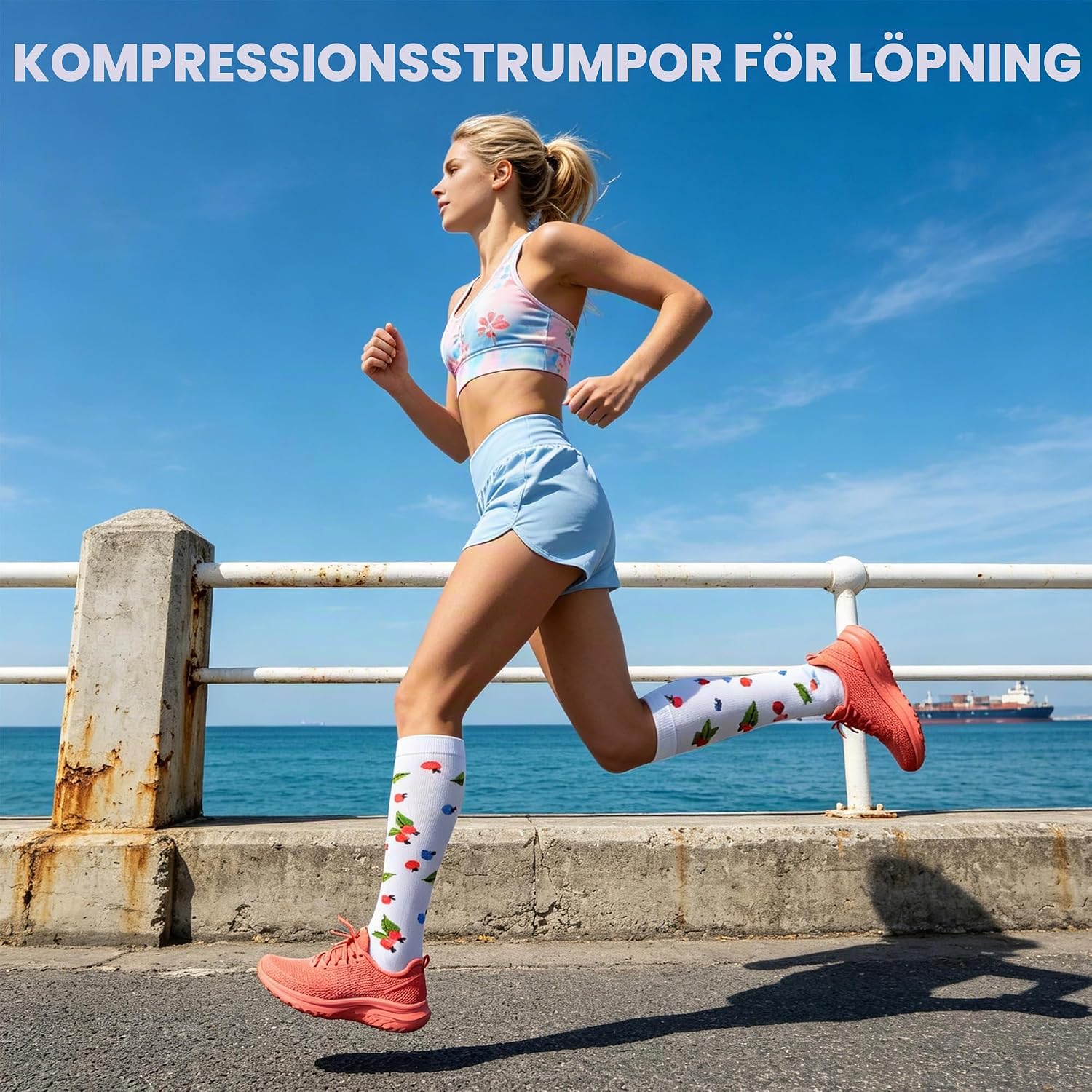 Detalle 1 de BISOUSOX kompressionsstrumpor 15–20 mmHg, 3 par för sport och resa