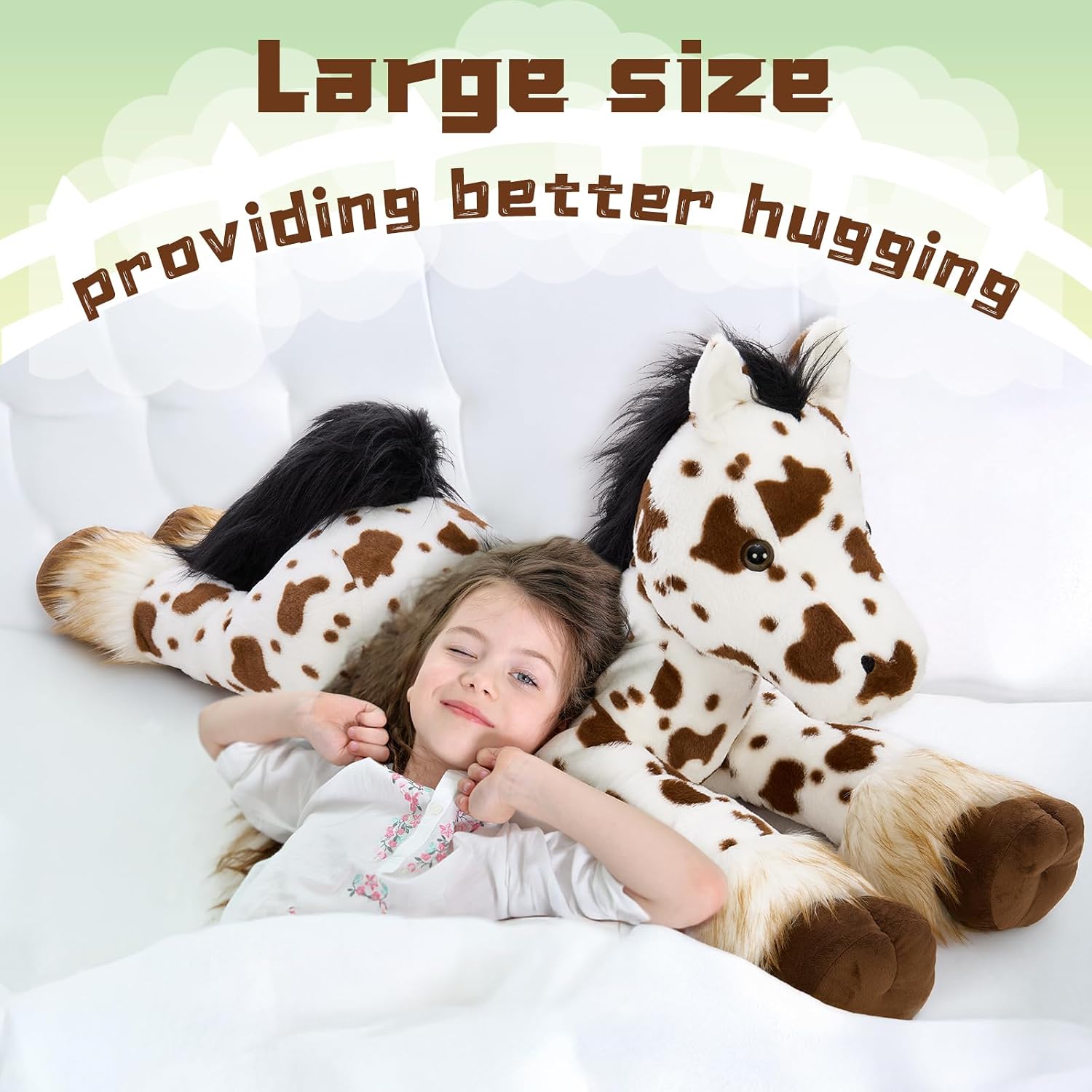 Thumbnail 2 de MaoGoLan 47" Giant Appaloosa Horse Plush Pillow — The Big Cuddle Buddy for Kids and Decor
