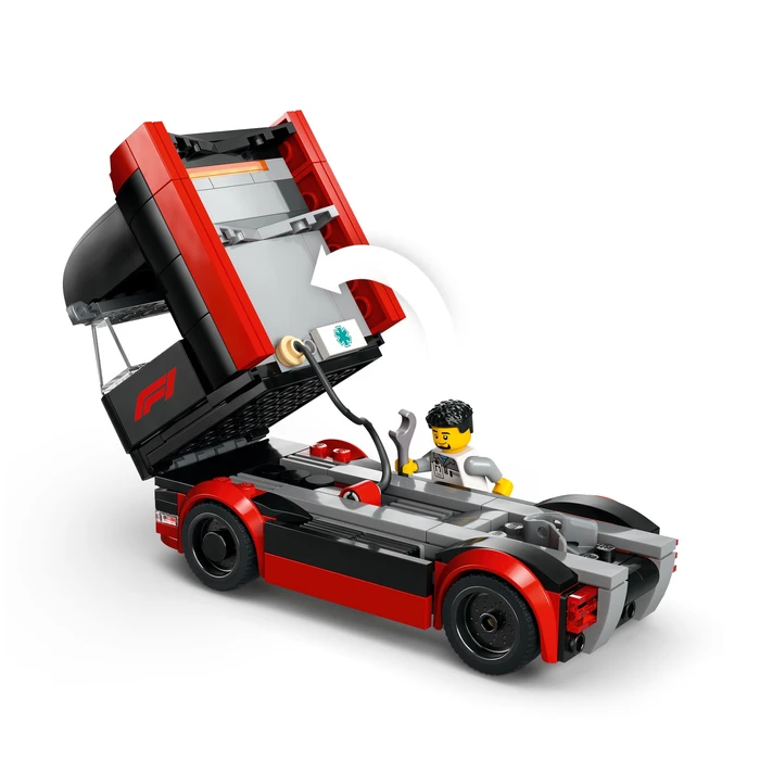 Detalle 2 de LEGO City 60445 F1 Transporter mit RB20 und AMR24 F1 Rennautos – 1086 Teile, ab 8 Jahren