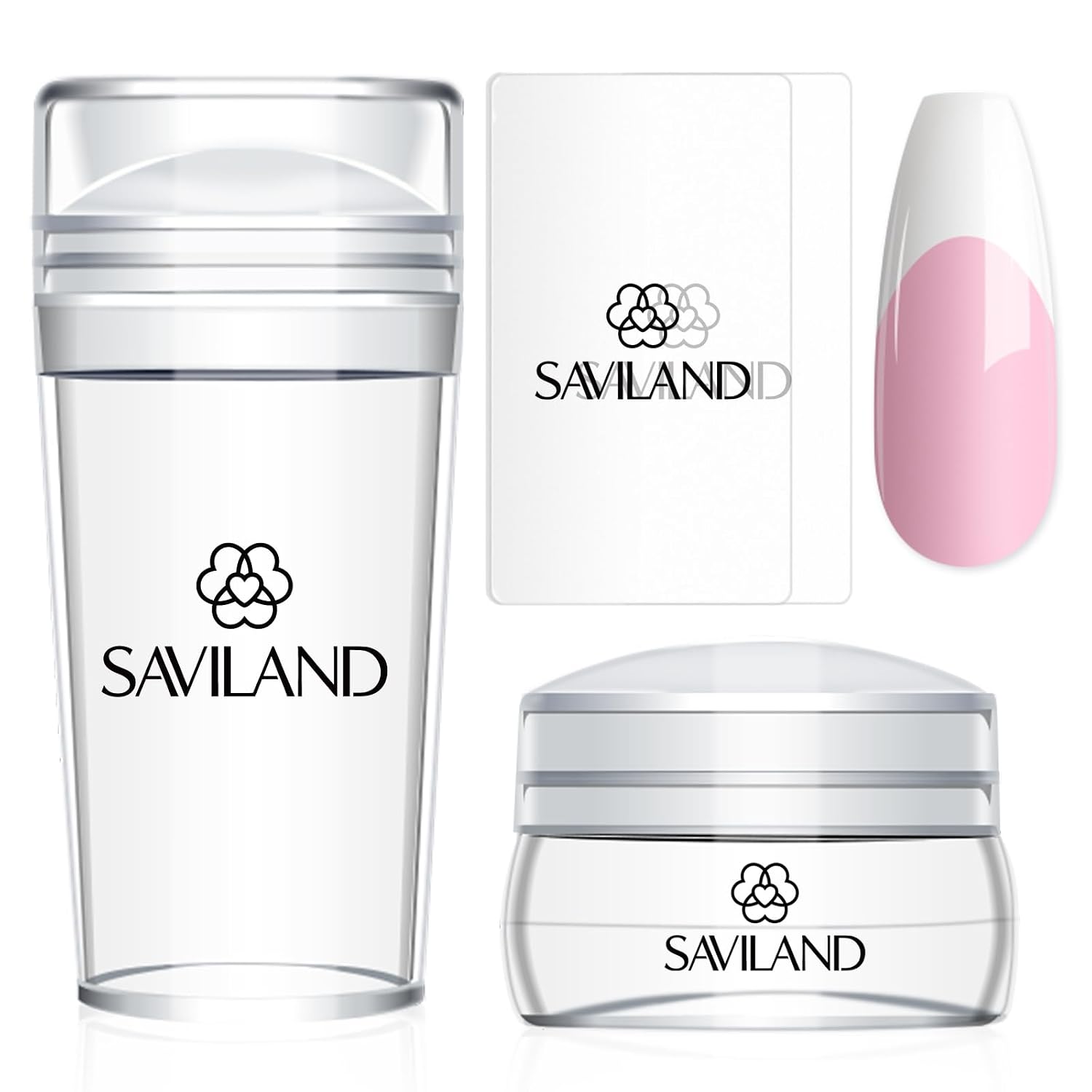 Detalle de Saviland French Tip Nail Stamp Kit 4PCS ๐