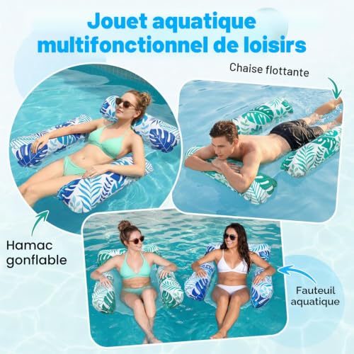 Detalle 2 de Elidepe Bouee Piscine 4 en 1 — Matelas gonflable 2 pièces, chaise longue, hamac et selle de sport