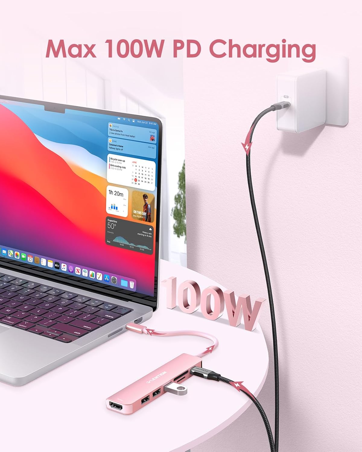 Detalle 1 de LENTION USB C hub with 100W PD