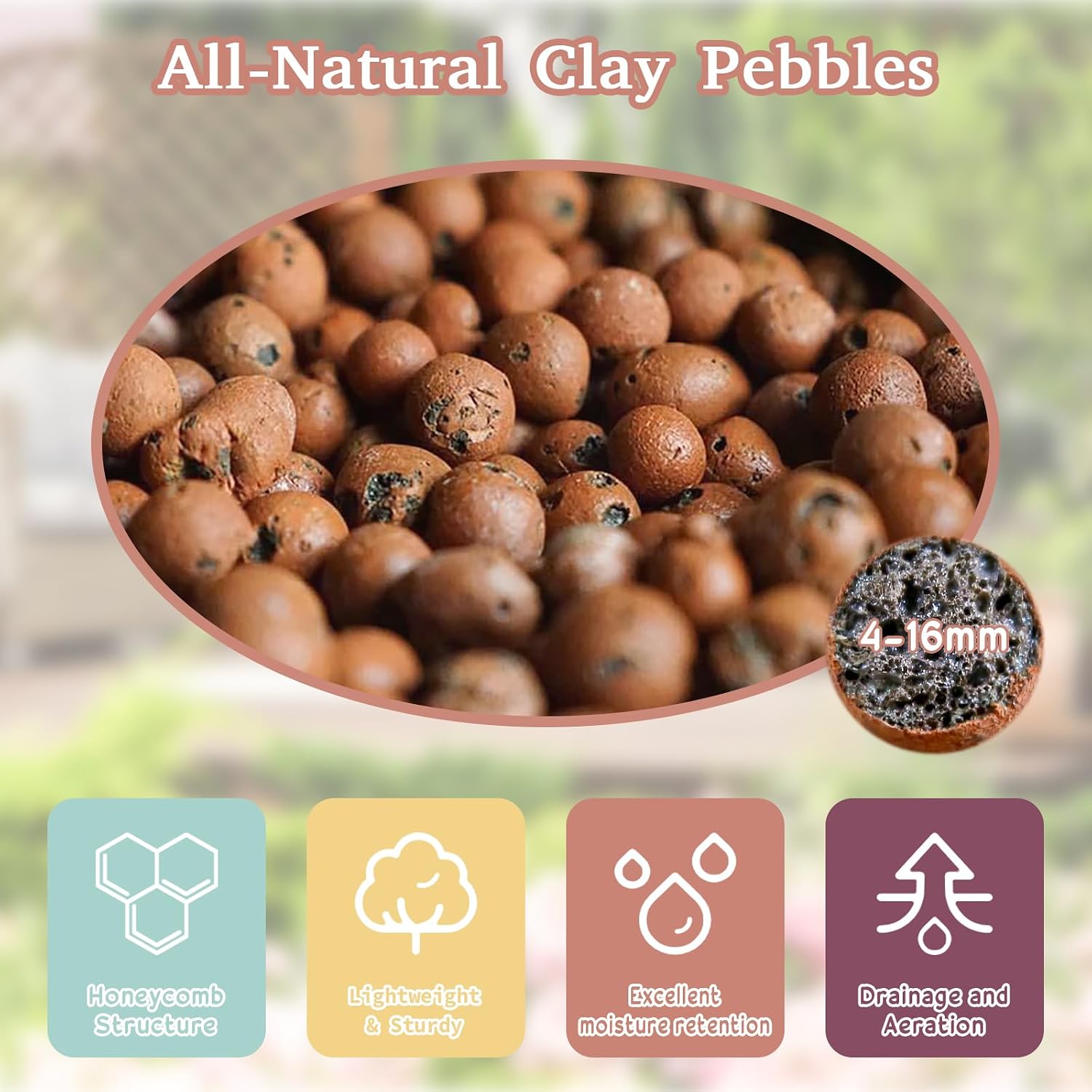 Detalle de Legigo Legigo-Clay Pebbles-8LB LECA Clay Pebbles, 4mm–16mm