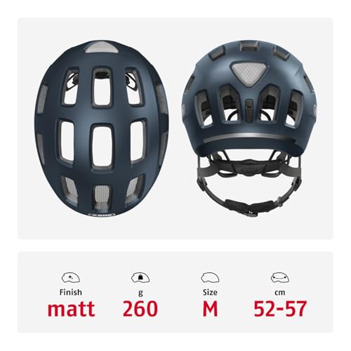 Detalle de ABUS Fahrradhelm Youn-I 2.0 – mit Licht Blau, Größe M (52-57 cm) – für Mädchen und Jungen