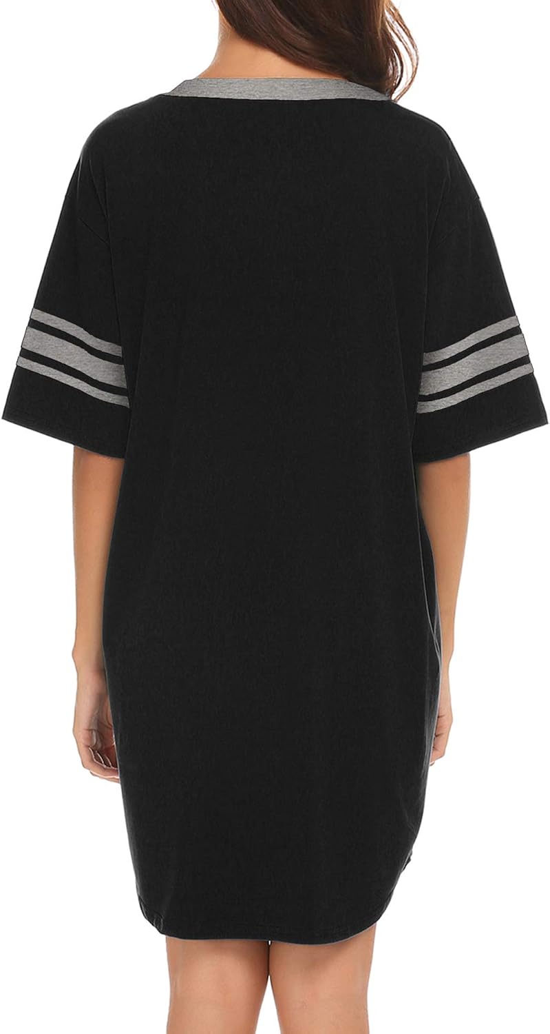 Thumbnail 3 de Ekouaer EKV007064 Cotton Nightgown, Short Sleeve V-Neck, Knee-Length