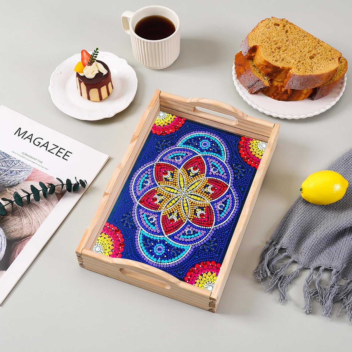Thumbnail 6 de EWJRNSF Diamond Art Serving Tray, 7.8 x 11.8 Inches