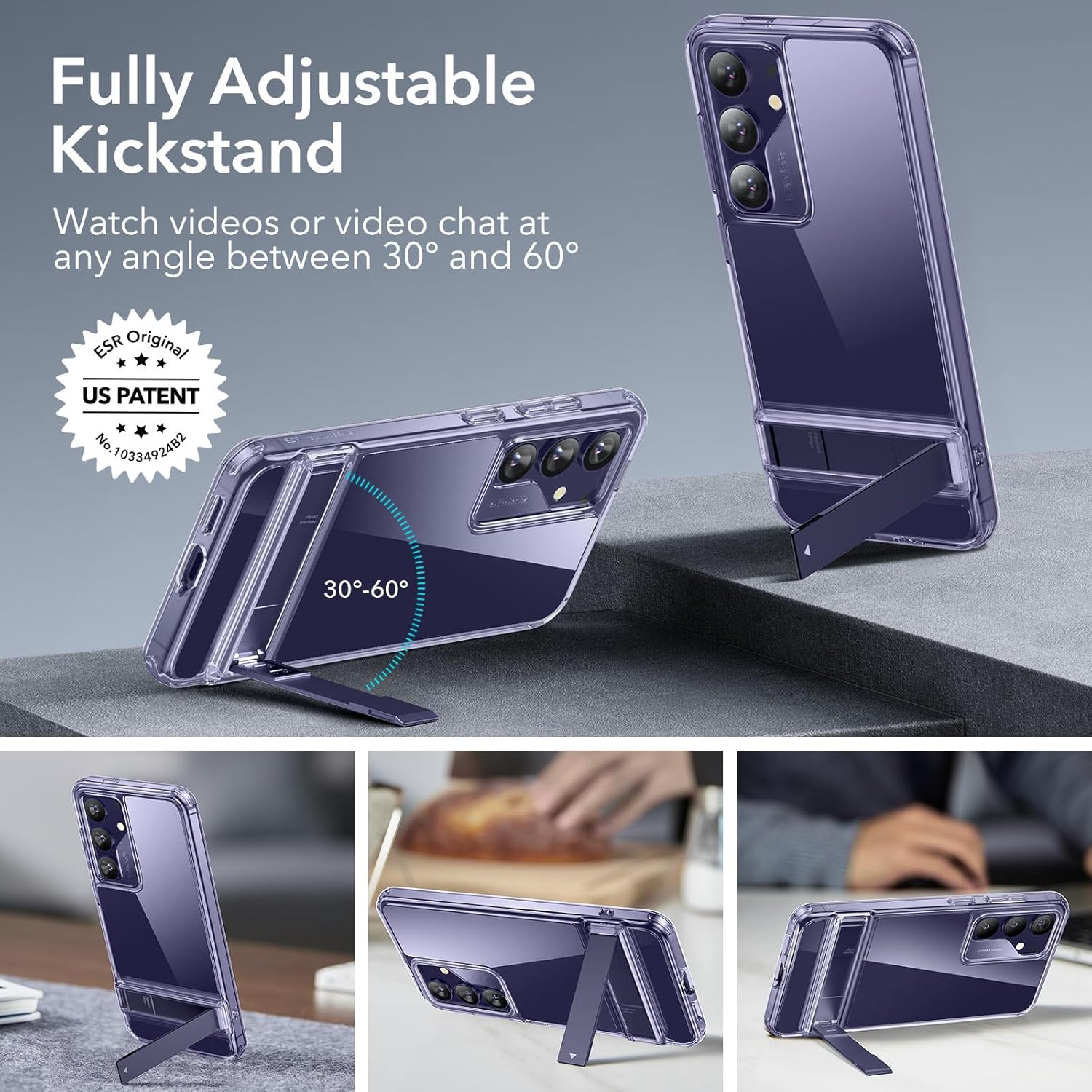 Detalle de ESR Coque avec béquille pour Samsung Galaxy S24 – protection militaire et support réglable