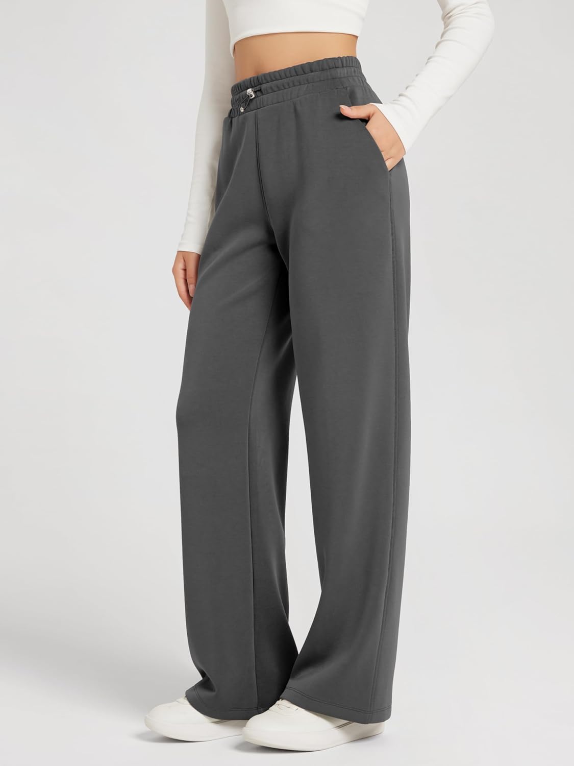 Detalle de ODODOS Modal wide leg pants 27 in inseam