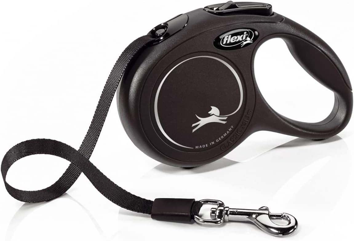 flexi® Classic XS Laisse rétractable 3 m pour petits chiens - noir, format de poche