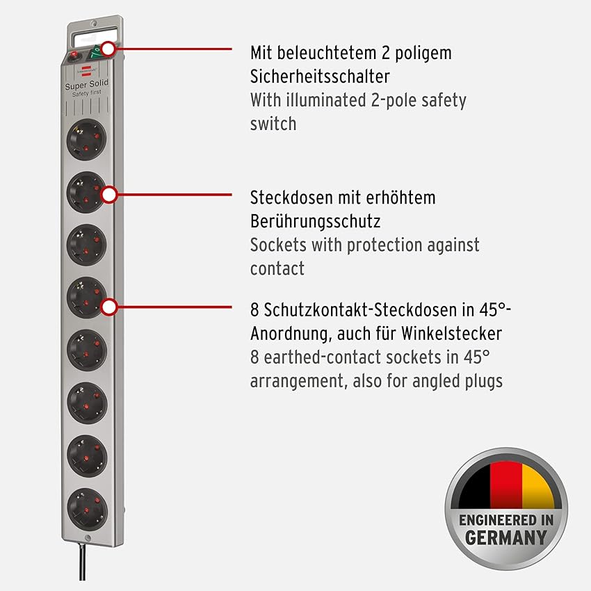 Thumbnail 1 de Brennenstuhl Super-Solid regleta 8 tomas, cable 2,5 m