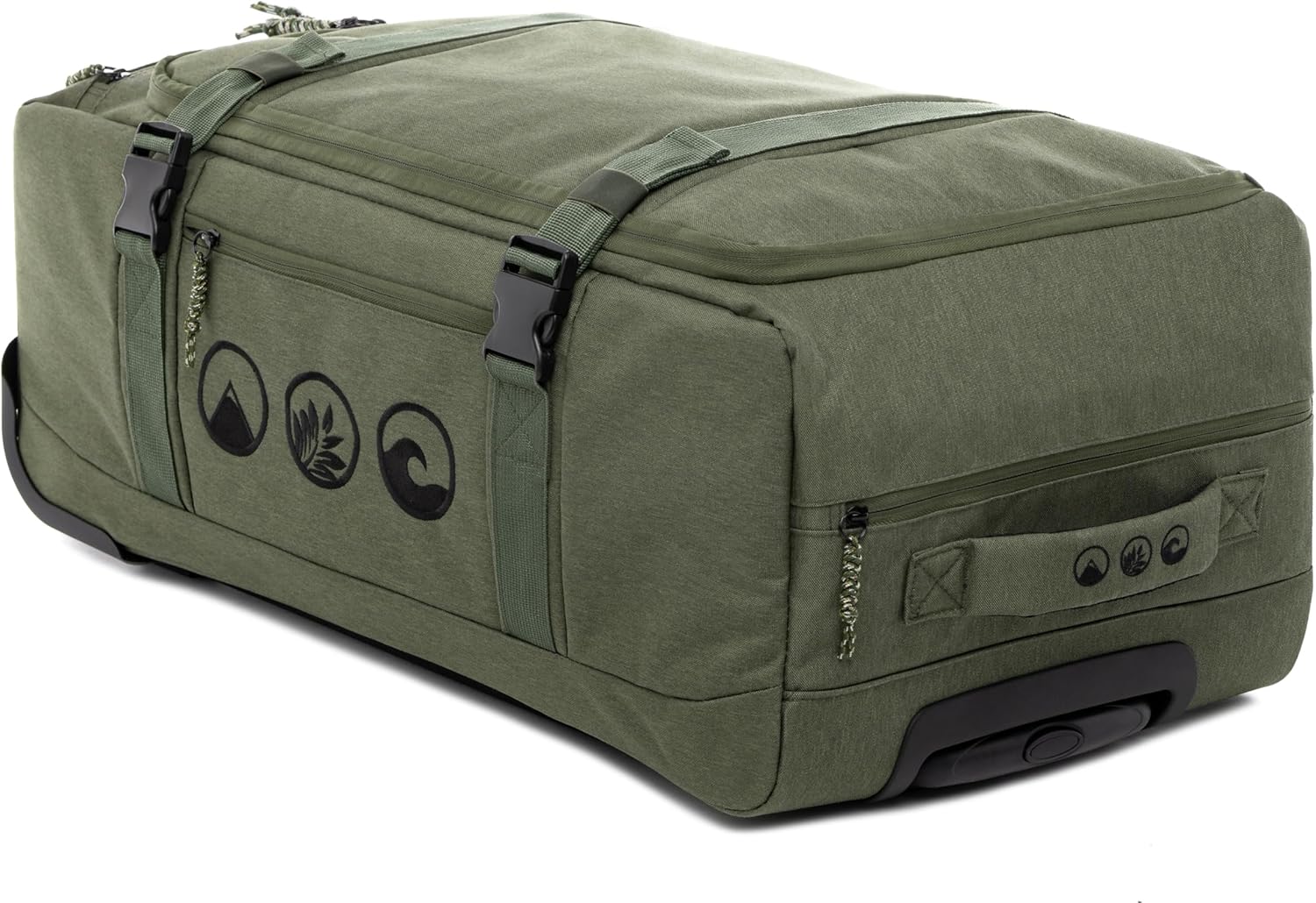 Detalle de SONS OF ALOHA Makai Trolley Reisetasche mit Rollen – 63 Liter, grün, 68 cm