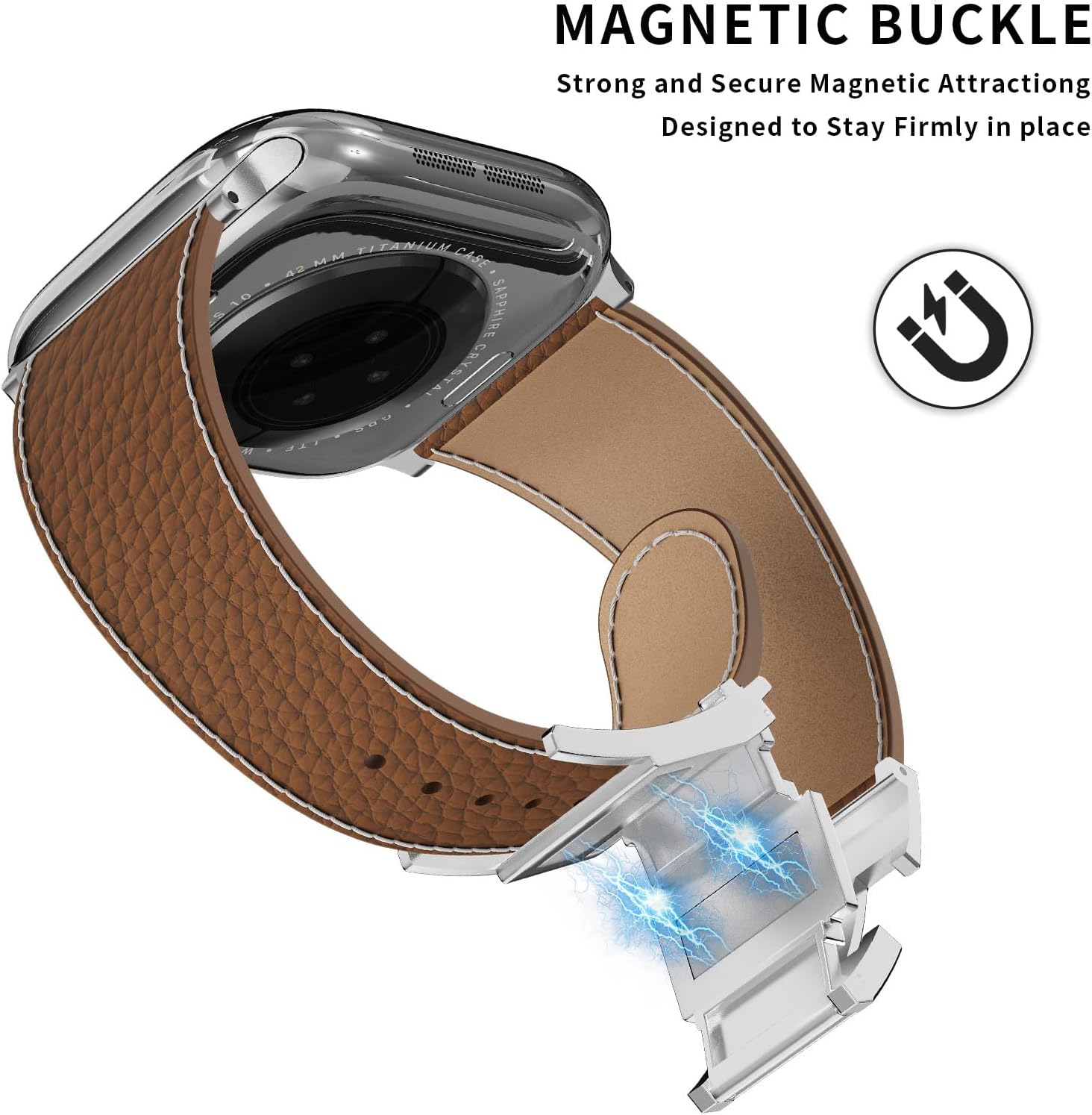 Thumbnail 2 de Tekvon Leather Watch Band 49mm Magnetic