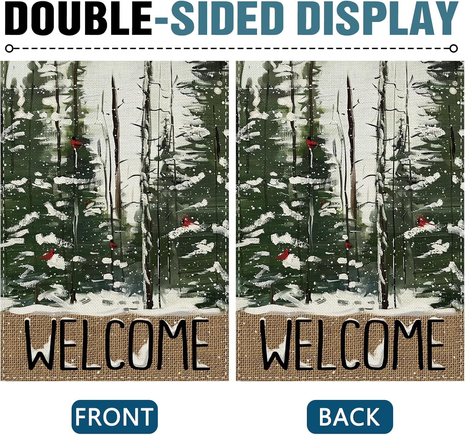Detalle de Dyrenson Welcome Winter Forest 12 x 18 Garden Flag ๐