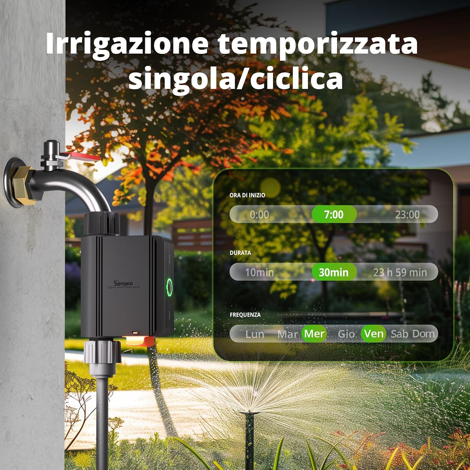Detalle 2 de SONOFF Computer Irrigazione Automatic: controllo intelligente per un giardino efficiente
