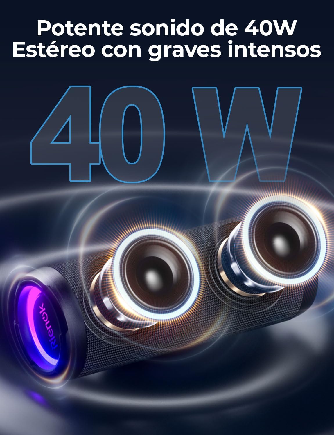 Thumbnail 1 de RIENOK Altavoz Bluetooth 40W 30H