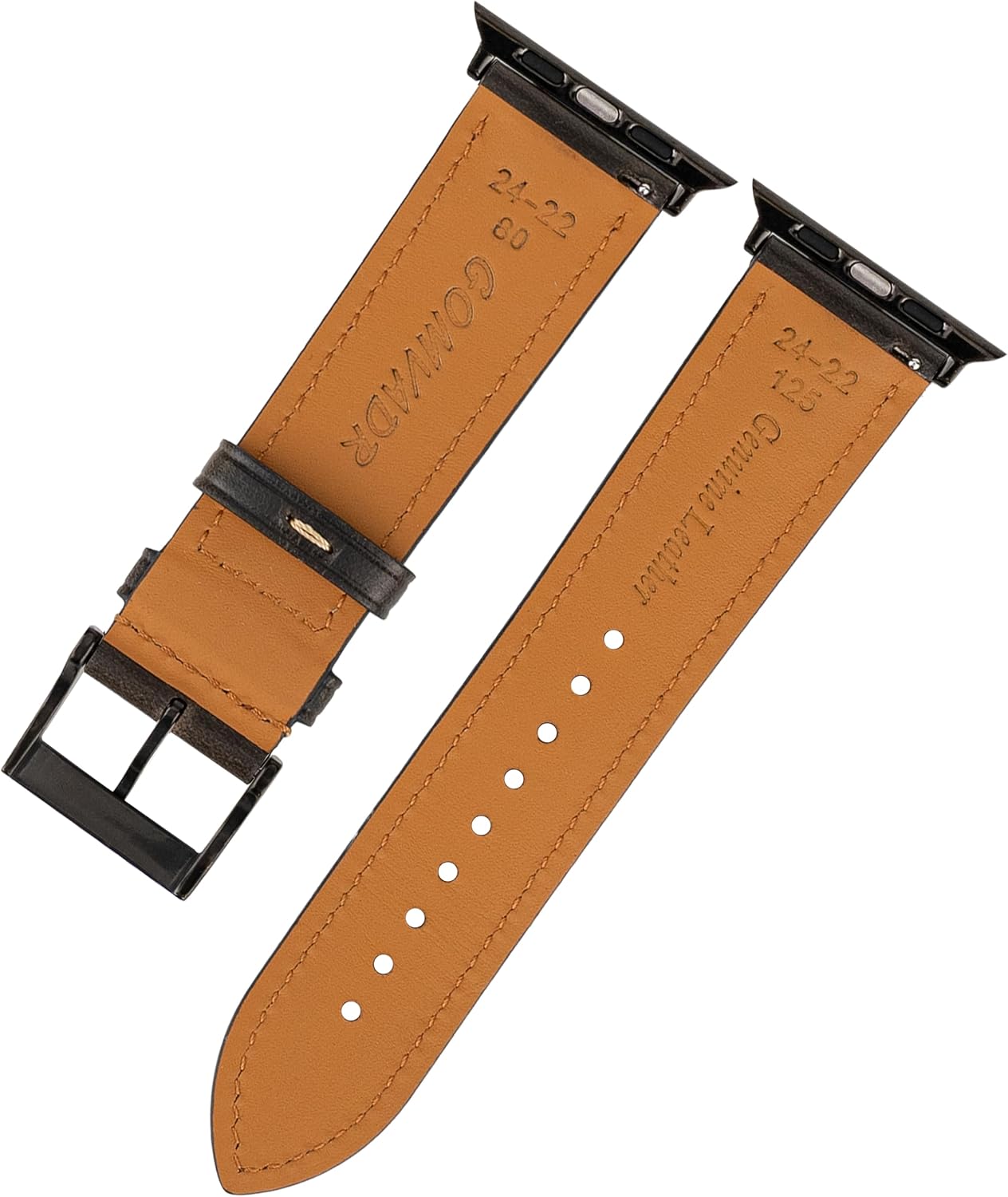 Detalle 2 de Gomvadr Vintage Leather Watch Band for Apple Watch (38–49mm): A Prudent, Italian Wax-Tanned Option