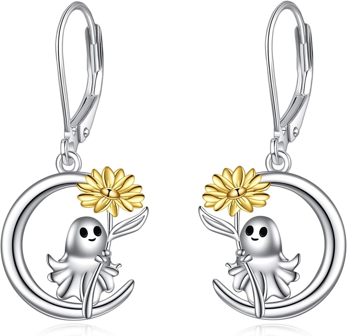 Detalle de Mond Tier Ohrringe aus 925er Sterling Silber – Geistermond mit Tiermotiven