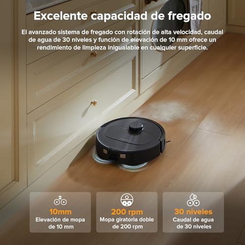 Detalle de roborock QV 35A: robot aspirador inteligente con 8000Pa y doble mopa elevable