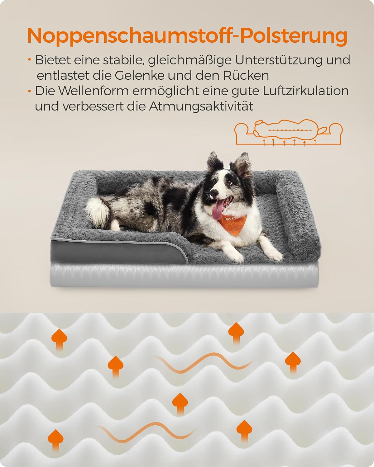 Detalle de Feandrea orthopädisches Hundebett für Hunde 106x76 cm