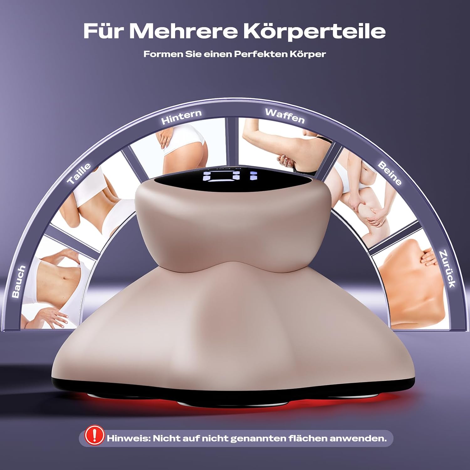 Detalle 2 de Cellulite Massagegerät Roségold – kabelloses Lipödem- und Anti-Cellulite-Gerät mit 3 Funktionen