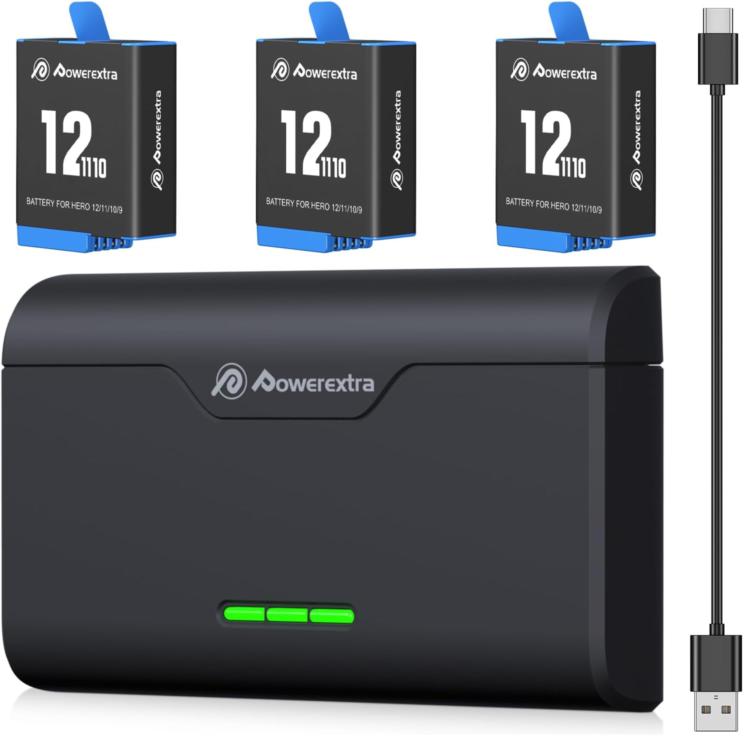 Detalle de Powerextra GoPro Hero batteries 2250mAh pack
