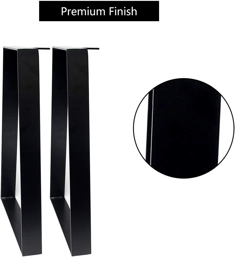 Detalle de Signstek 16 inch black metal table legs (40cm) — modern DIY trapezoidal furniture legs