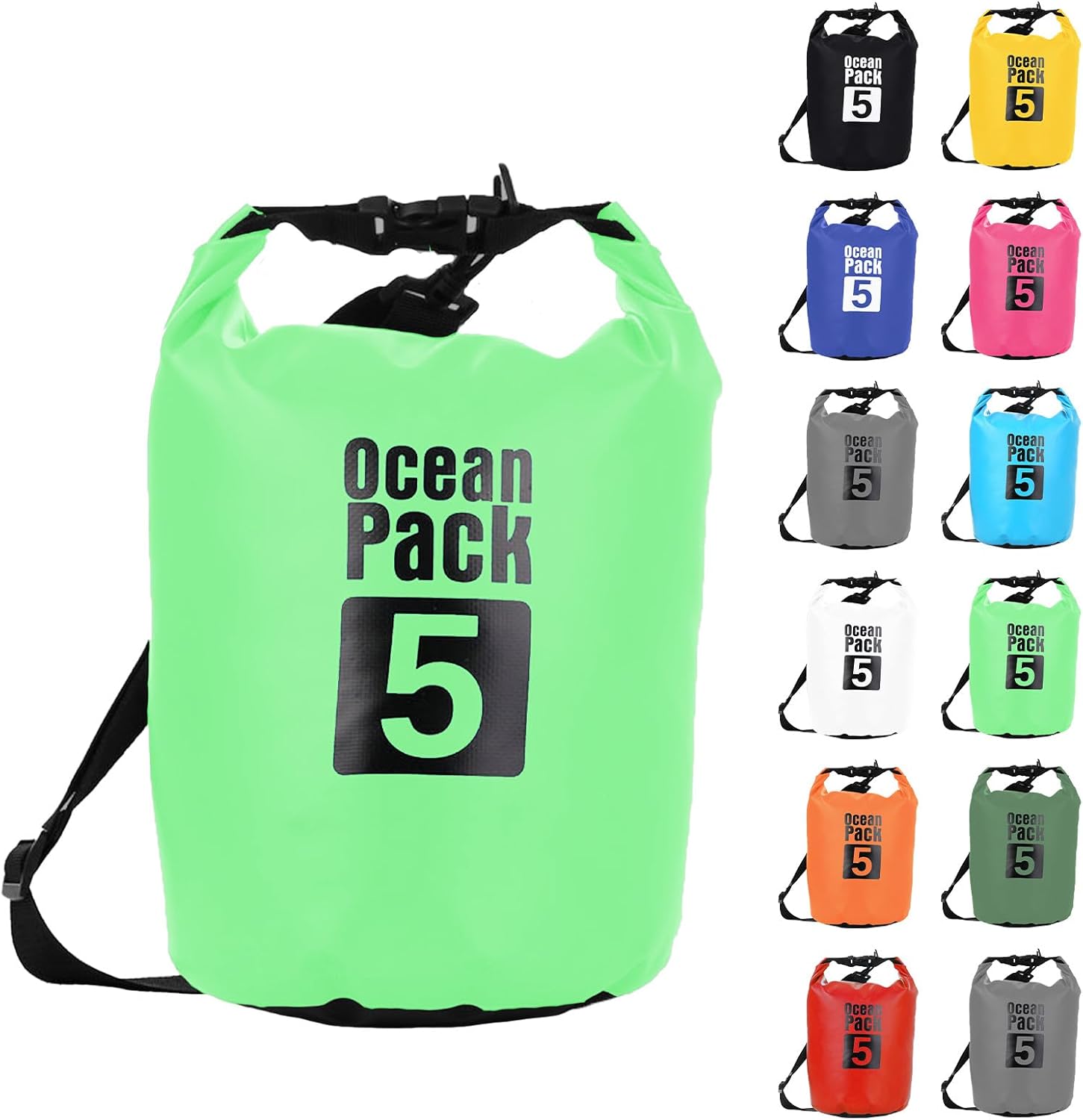 Thumbnail 3 de MOMAHUA 25L Waterproof Dry Bag Backpack with Double Shoulder Straps – Durable Orange PVC Roll Top Dry Sack