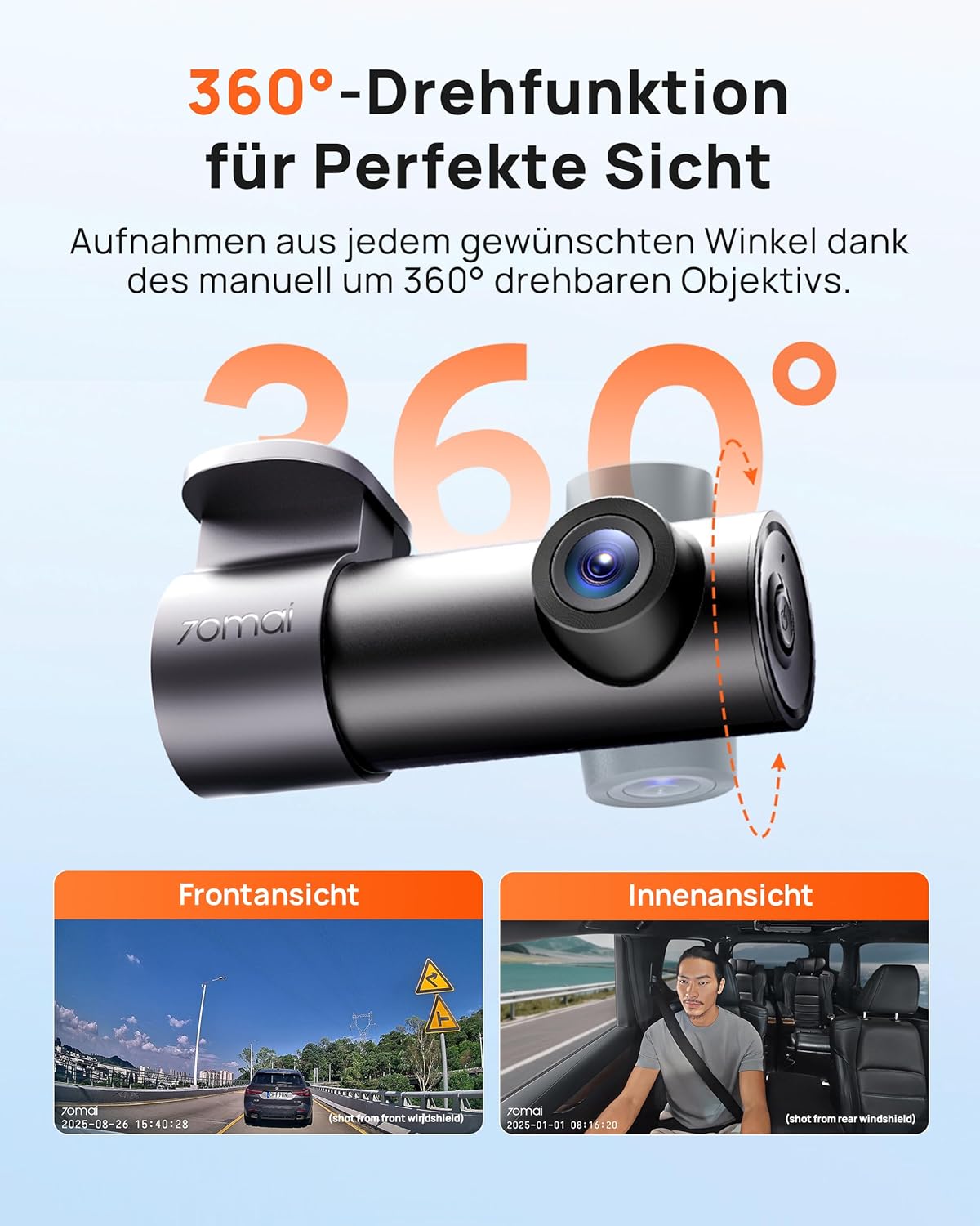 Thumbnail 4 de 70mai M310 Plus 3K Mini Dash Cam mit 1620P, WDR/WiFi & 24h Parküberwachung