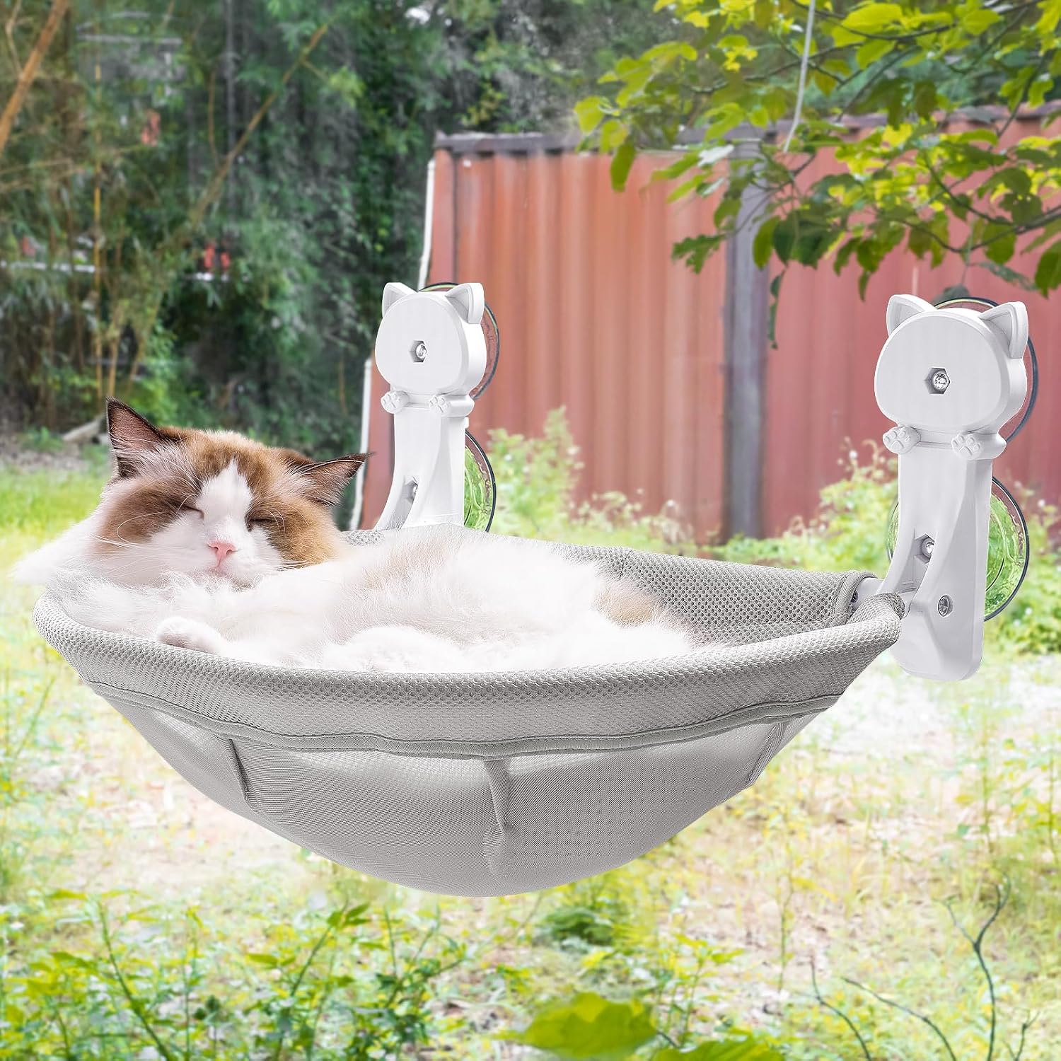 Detalle de JUNSPOW Cat Window Perch 40 lb capacity 🐱