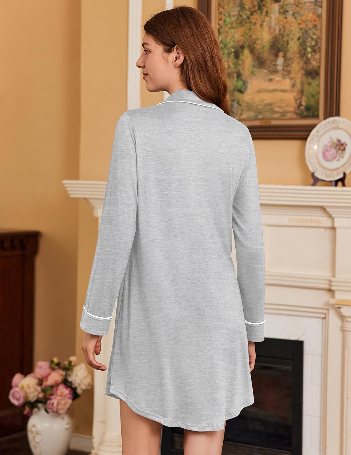 Detalle 2 de Ekouaer Women's Nightgown, Polyester-Spandex Blend
