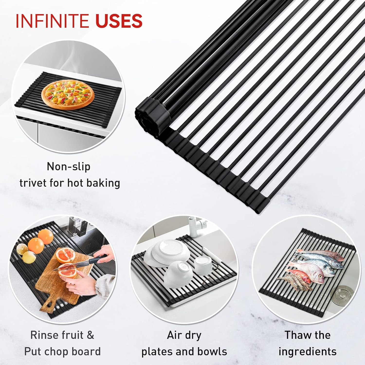 Thumbnail 6 de MERRYBOX Roll Up Dish Rack