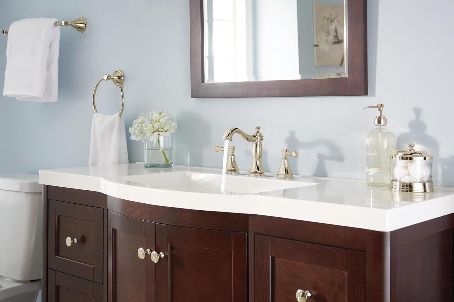 Detalle 2 de Delta Widespread Bathroom Faucet, Polished Nickel
