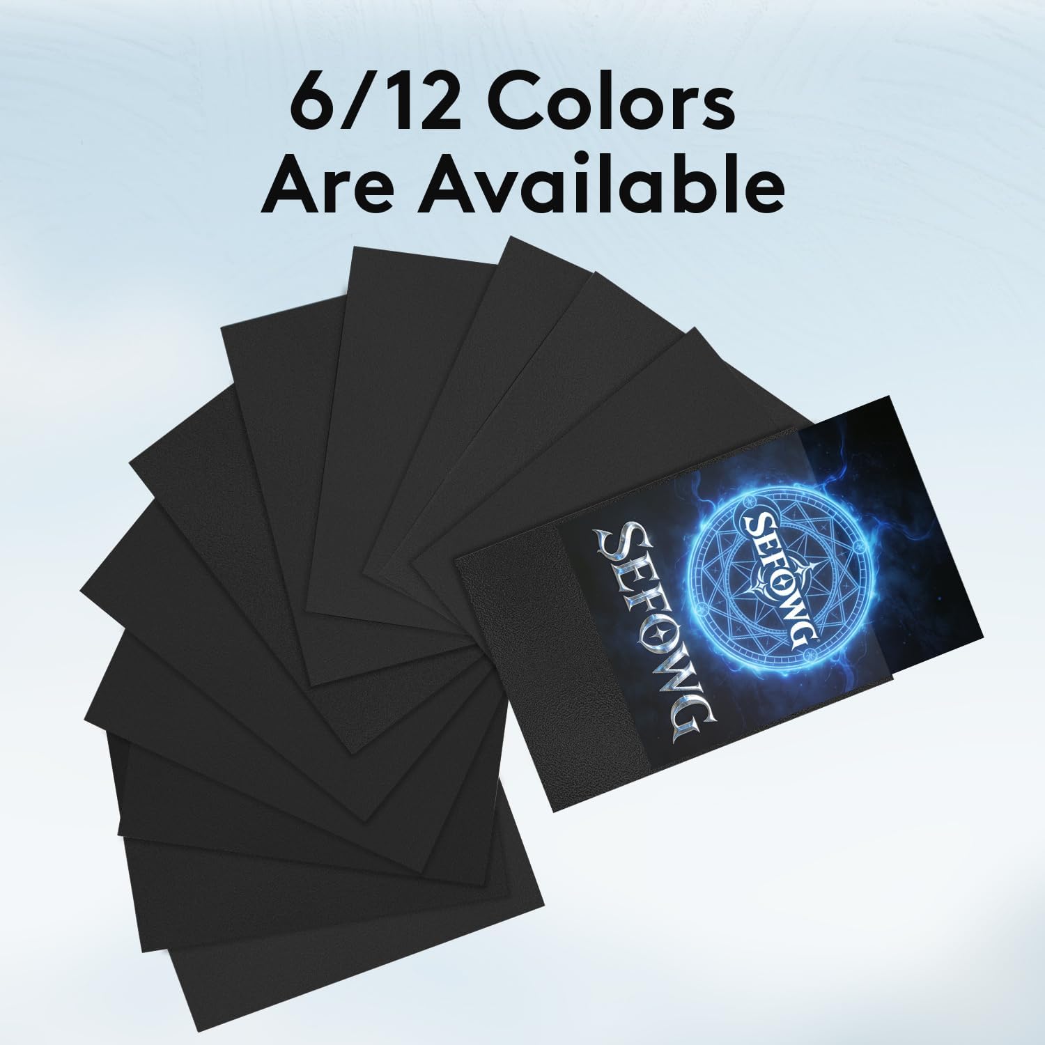 Detalle de SEFOWG 1200-Count Black Card Sleeves for MTG/TCG (Matte, Double-Sided Protectors)