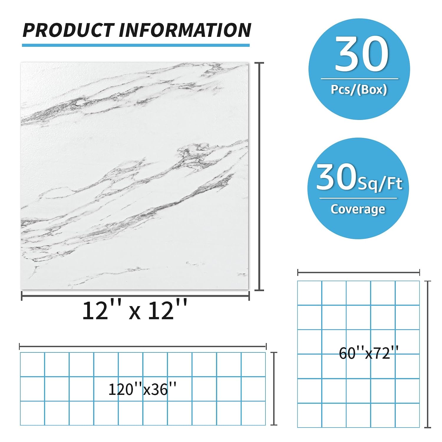 Detalle 2 de Art3d Vinyl Floor Tiles 12 x 12 in