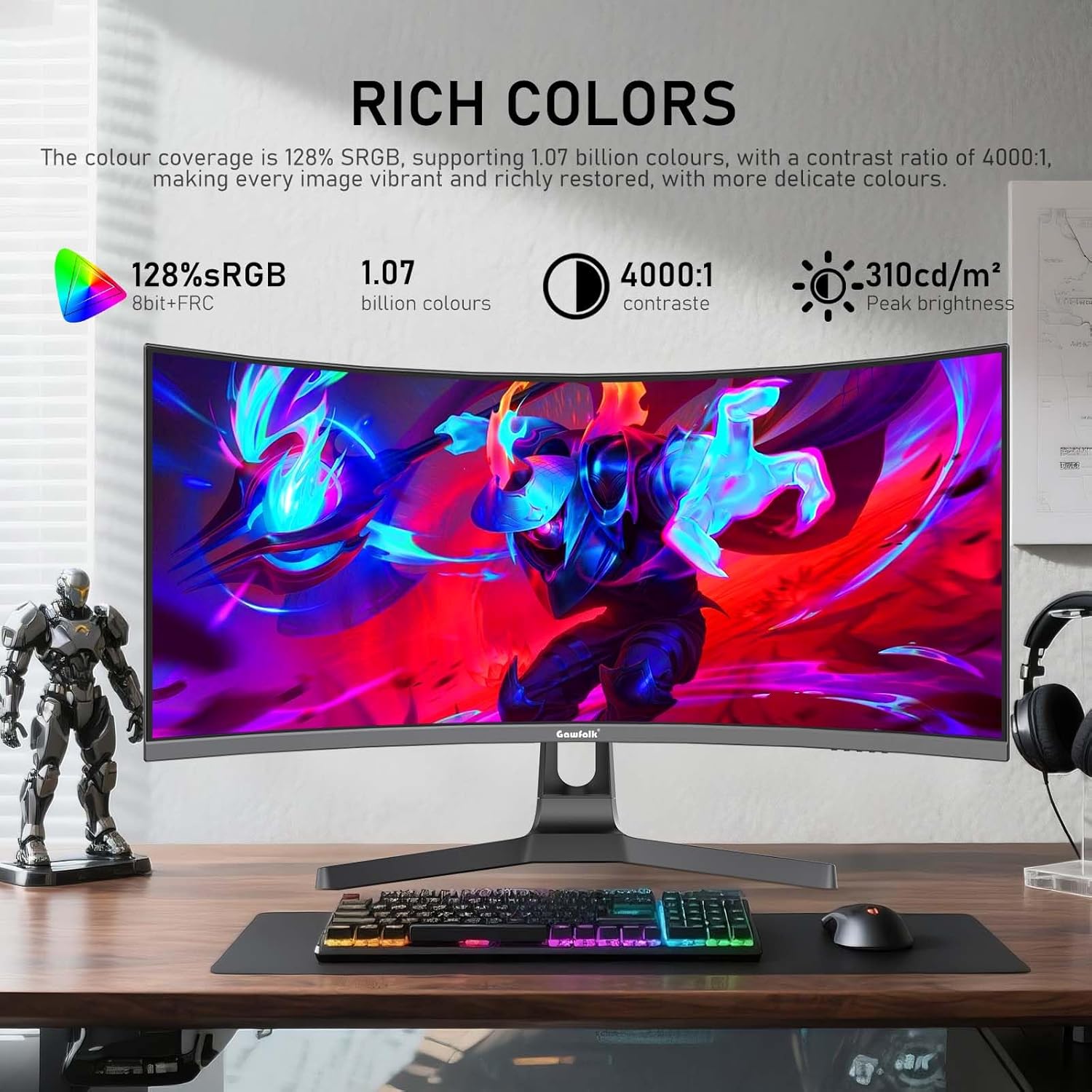 Thumbnail 4 de Gawfolk 34in Ultrawide Monitor 180Hz