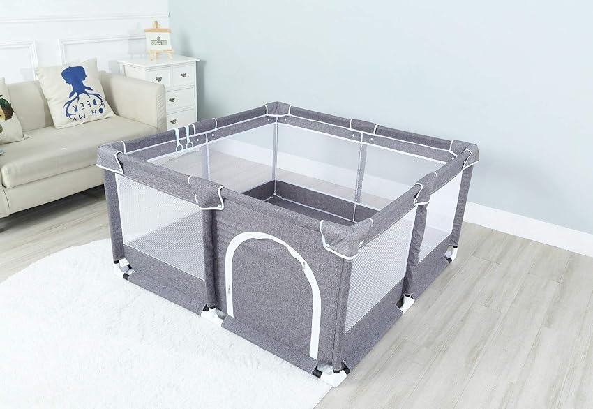 Detalle 2 de Star Ibaby Oxford XL - Parque Bebé Ultraligero Soft Grey