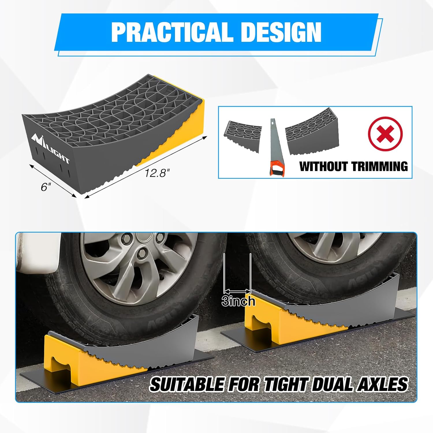 Detalle de Nilight RV Leveler (2-Pack) Camper Leveling Blocks & Ramp Support for Dual Axles, Up to 35,000 lbs