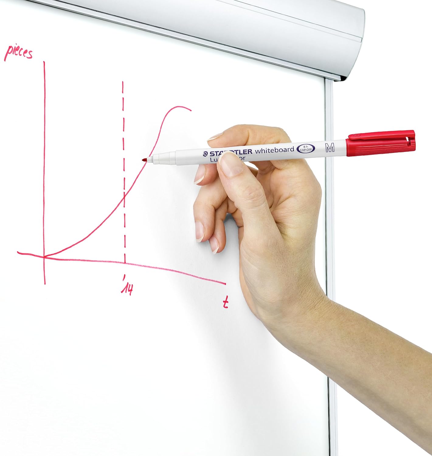 Detalle de STAEDTLER 301-9 Lumocolor Whiteboardstift M-Spitze, 10er-Set, schwarz
