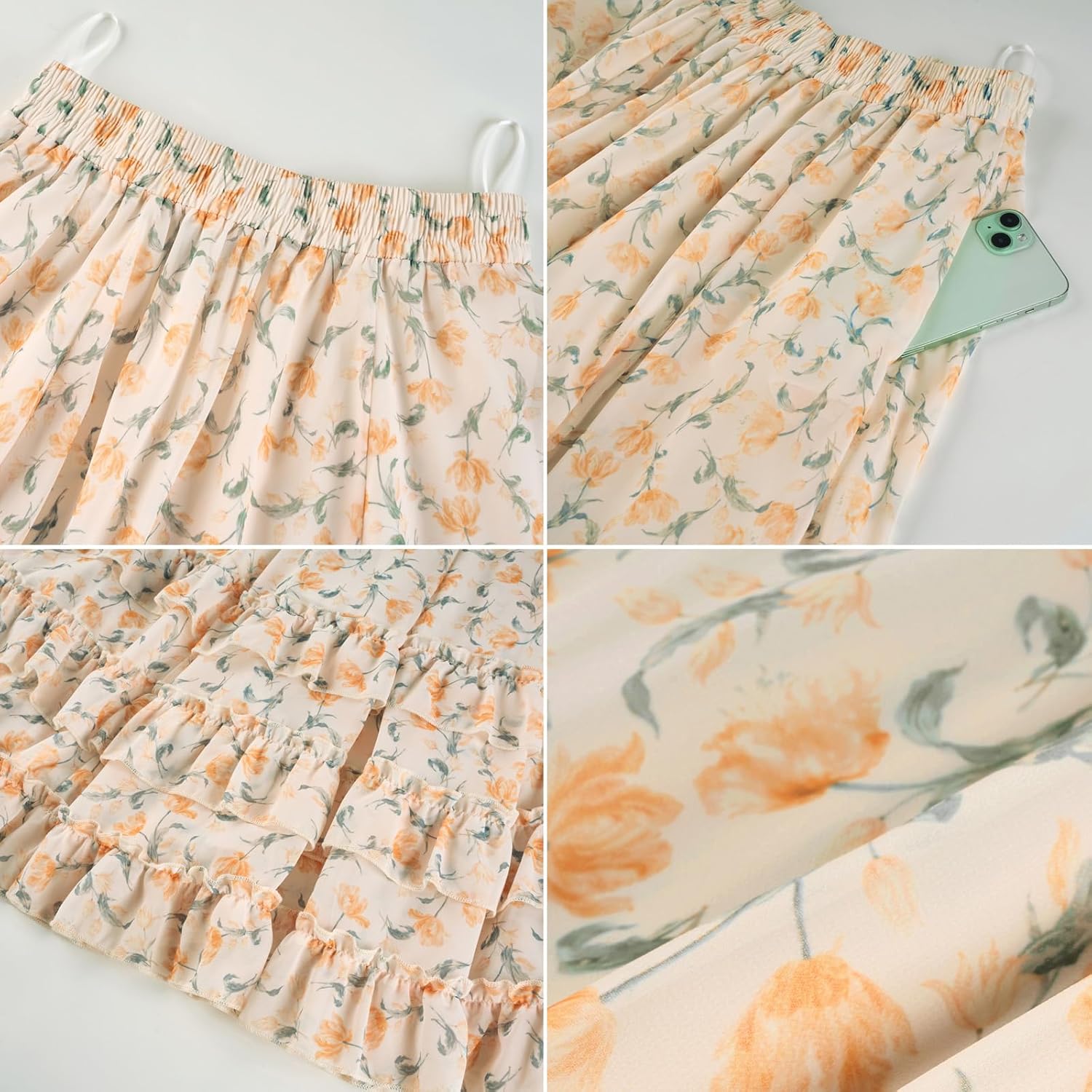 Thumbnail 5 de SCARLET DARKNESS Maxi gonna chiffon vita alta