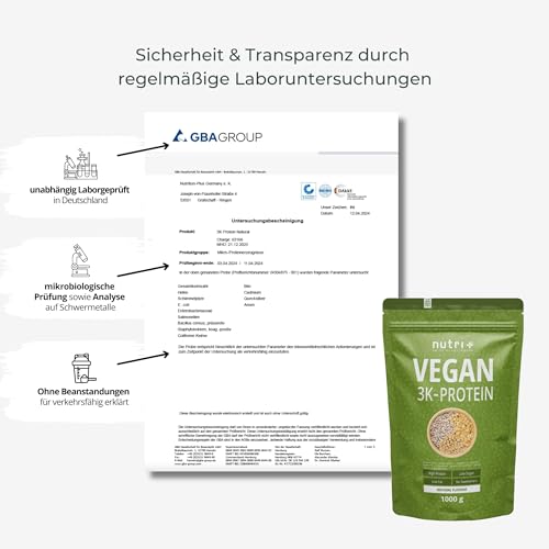 Detalle 2 de Nutri + Protein Vegan Kokos Mandel 1000g – Pflanzliches Mehrkomponenten-Proteinpulver mit Kokos-Nuss-Aroma