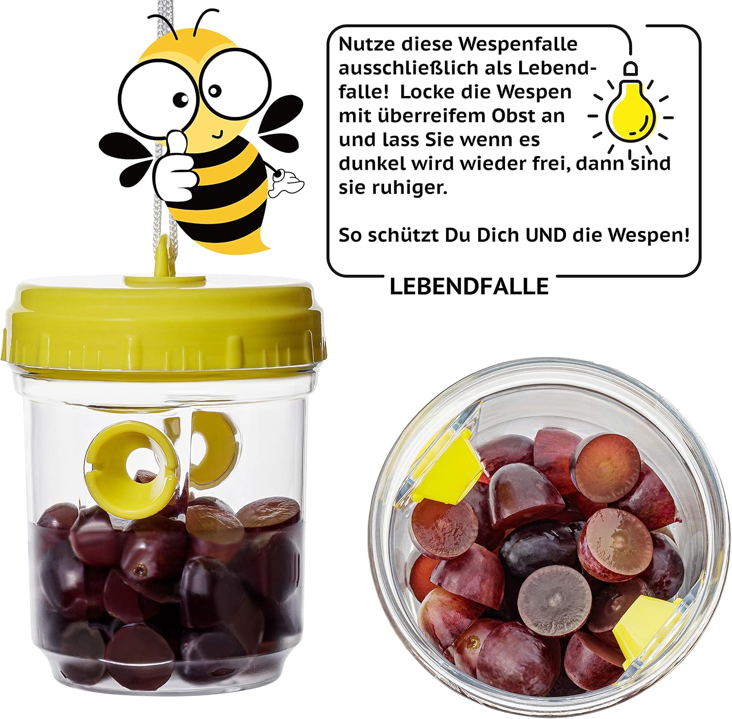 Thumbnail 6 de Kinzo Wespenfalle 3er-Set – Lebendfalle, ohne Chemie, 360° Wirkung