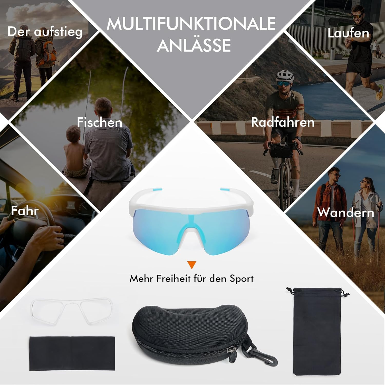 Thumbnail 5 de UVTQSSP Fahrradbrille ultraleicht TR90 34 g UV400